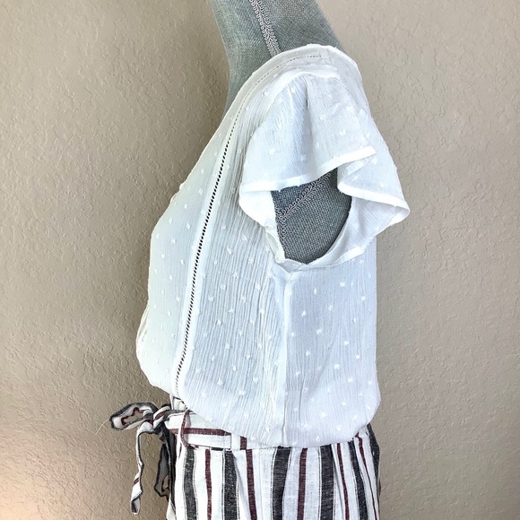 Love Tree White Crinkle Slightly Cropped Top - Picture 2 of 8